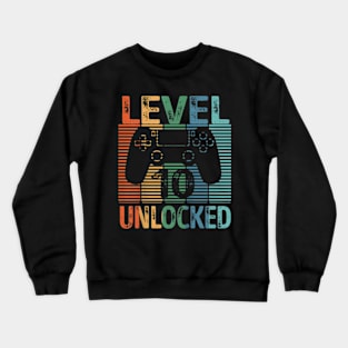 Kids Gamer Level 10 Unlocked Kids 10Th Birthday Video Game Crewneck Sweatshirt